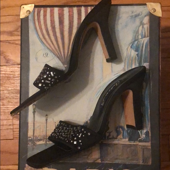 Arden B Squared Toe Block High Heel Mule Size 6.5 - Picture 3 of 8